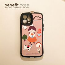 Benefit Cartoon Countryside Diary applies Apple 13promax mobile phone shell cute iphone12mini Advanced xsmax sheep leather silicone xr Japan-ROK 8pl