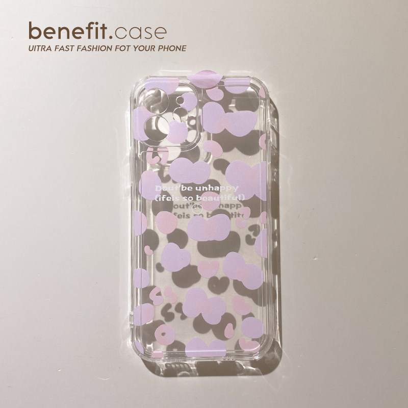 Benefit Purple Powder Small BAO WEN Wave points applicable Apple 13promax mobile phone protective shell freshener iphone12mini protective sleeve xsmax mesh red