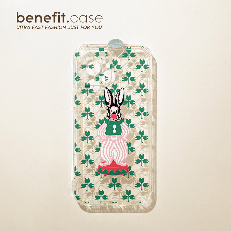Benefit Japan-ROK ins playing card rabbit applies Apple 13promax mobile phone protection shell iphone12 transparent mini silicone xsmax soft shell xr genesis