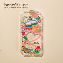 Benefit Japan-ROK Inwind oil painting loving photo frame applies Apple 13promax silicone gel mobile phone shell iphone12mini protective sleeve xsmax female new x