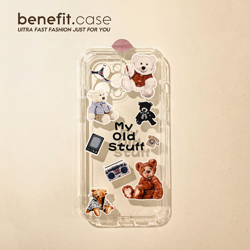 Benefit Japan-ROK cute sticker Cubs apply Apple 13promax mobile phone protection shell cartoon iphone12mini transparent xsmax teenage girl xr original 8