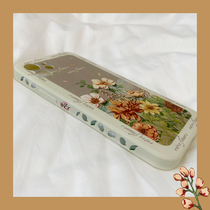 Benefit temperament retro flowers for apple 13promax mobile phone case ins wind iphone12mini silicone xsmax art xr French 8pl