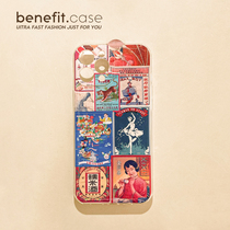 Benefit creative nostalgia retro applicable apple 13promax mobile phone shell iphone12 new mini silicone transparent xsmax tide xr national wind 8plu