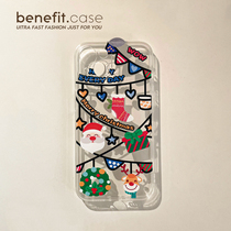 Benefit creative Christmas hanging decoration applies Apple 13promax anti-fall mobile phone shell iphone12mini protective sleeve xs full package xr transparent 8p superior 7p women