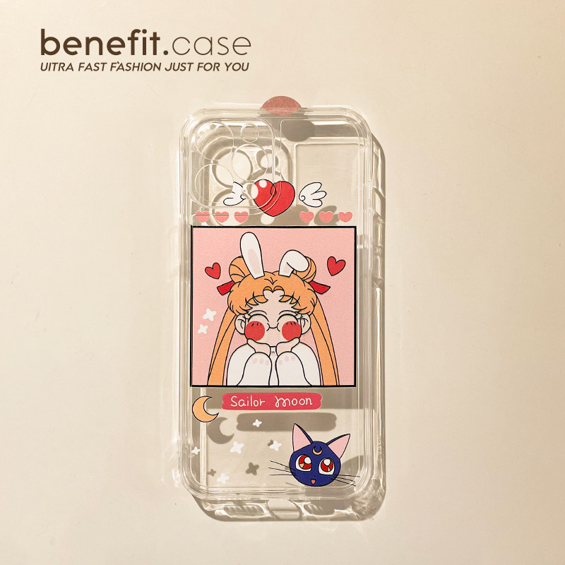 Benefit Japan, Japan Cartoon Rabbit earmy girl applies Apple 13promax phone to protect shell cartoon iphone12