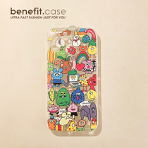 Benefit cartoon jons friends apply Apple 13promax phone shell iphone12 anti-fall mini transparent xsmax creative xr cute 8p