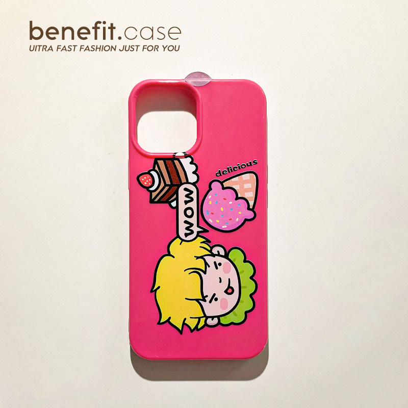 Benefit original pink sweet little people apply Apple 13promax mobile phone protection shell cartoon iphone12mini silicone xsmax soft xr full package 8p