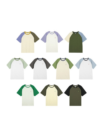 ACMEITEM爱棵米 夏季亲子轻量速干短袖运动户外撞色T恤上衣男女