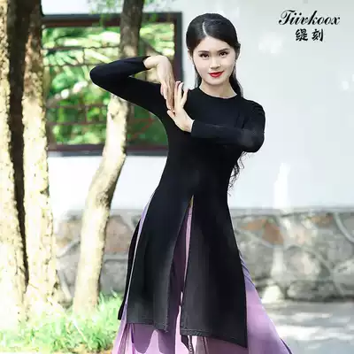 Classical dance practice clothing Chinese style body rhyme national dance split top female adult modern loose wide-legged pants