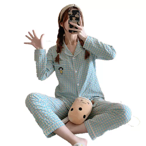 Осенняя пижама, хлопковый лонгслив, японский кардиган, милый комплект для школьников, коллекция 2023