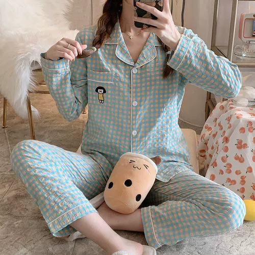 Осенняя пижама, хлопковый лонгслив, японский кардиган, милый комплект для школьников, коллекция 2023