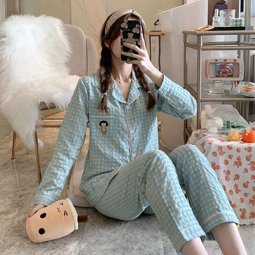 Осенняя пижама, хлопковый лонгслив, японский кардиган, милый комплект для школьников, коллекция 2023