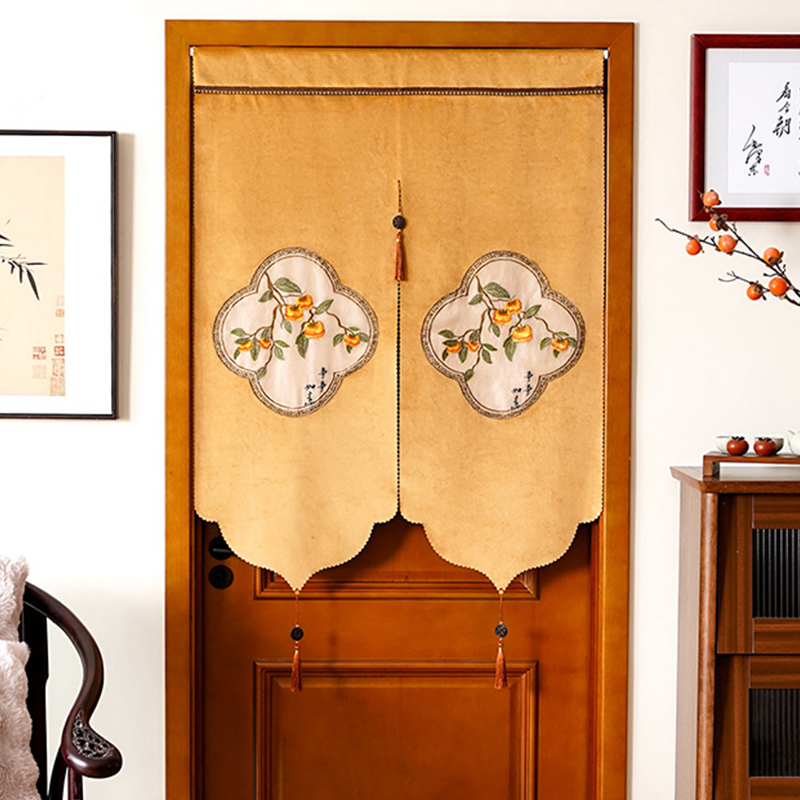 Shishi Ruyi Chinese Door Curtain New Year Decorative Curtain Feng Shui Curtain Bedroom Kitchen Blocking Curtain Suede Embroider Partition Curtain Shishi Ruyi Chinese Door Curtain New Year Decorative Curtain Feng Shui Curtain Bedroom Kitchen Blocking Curtain Suede Embroider Partition Curtain