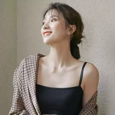 Japanese breast underwear sports vest big chest show small spring summer suspenders female base shirt navel sleeveless top slim body