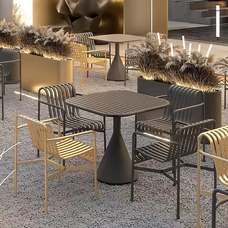 Outdoor Open-Air Wrought Iron Leisure Table and Chair Set for Courtyard, Garden, and Balcony, Waterproof and Sun-Resistant, Simple Outdoor Table and Chair Set Outdoor Open-Air Wrought Iron Leisure Table and Chair Set for Courtyard, Garden, and Balcony, Waterproof and Sun-Resistant, Simple Outdoor Table and Chair Set