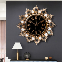 Creative light luxury clock home living room fashion non-perforated wall clock personality art modern luxury atmospheric clock decoration