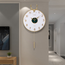 Nordic deer head light luxury decoration wall clock clock clock living room household Bell decoration restaurant silent clock Wall free of punching