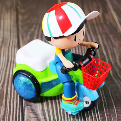 Stunt electric tricycle sound and light music locomotive boys and girls toddler toy car luminous children's toy