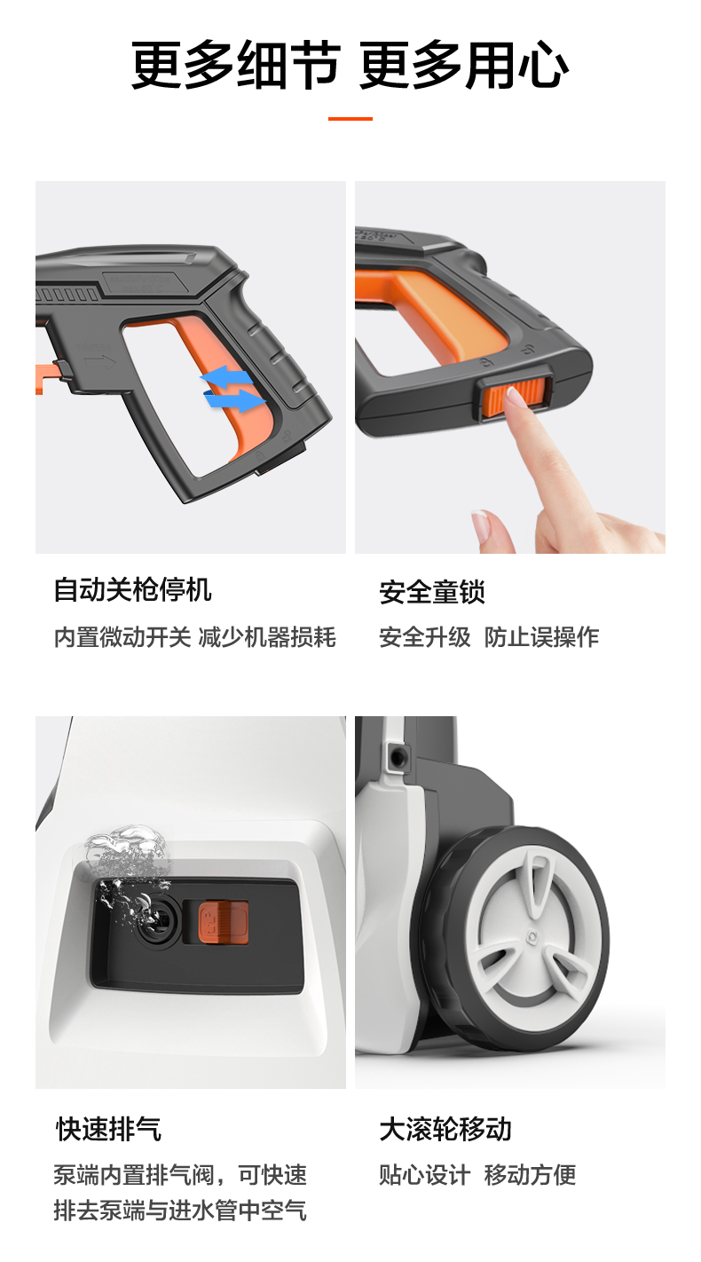 绿田 高压洗车机 多功能清洗机 220v水泵 1400W大功率 图15