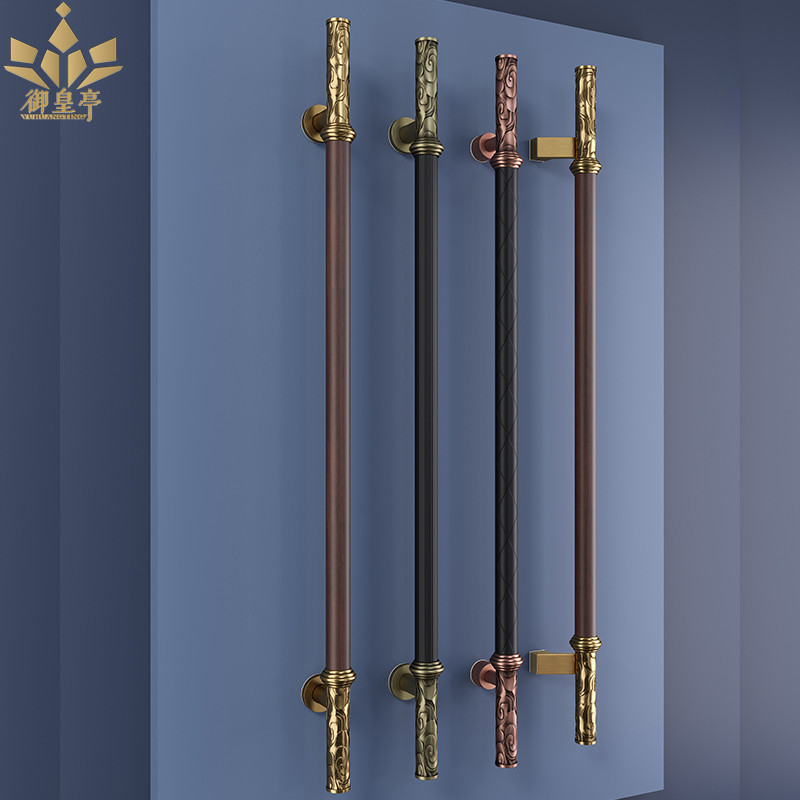 High-end glass door handle stainless steel custom clothing room wooden door pulled the new Chinese antique gate handle