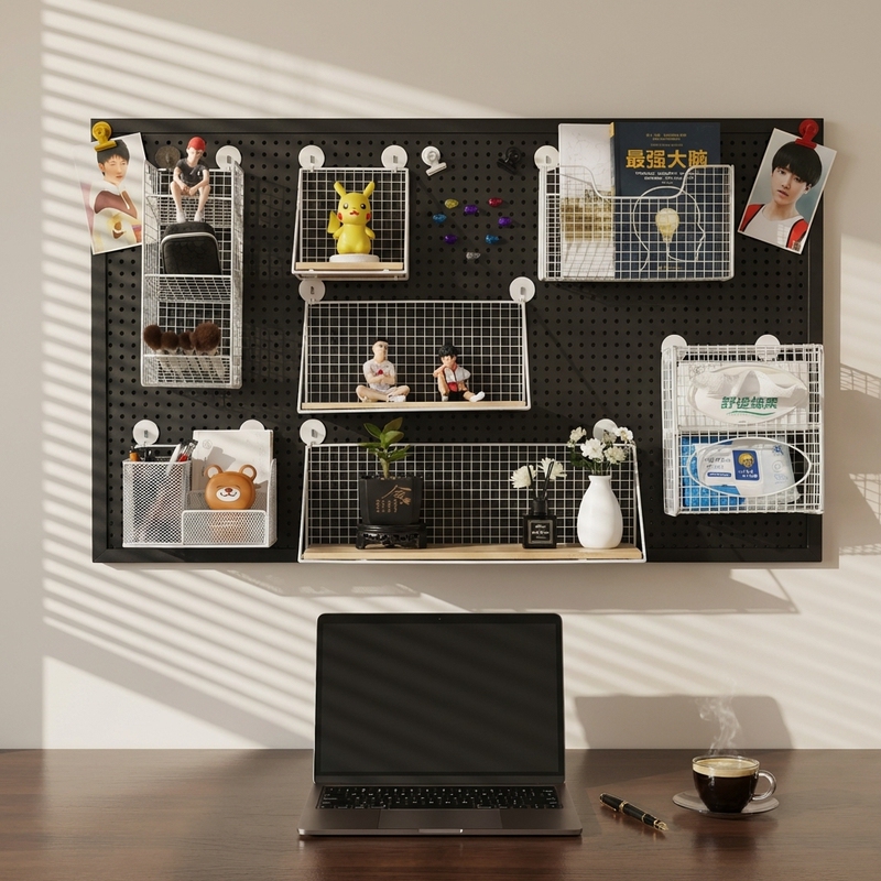 30-Hole Pegboard Accessories Round Hole Special Hooks Universal Hanging Hooks Magnetic Storage Rack DIY Kitchen Storage Rack