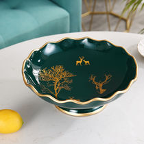 American Light Lavish Fruit Tray Home Living Room Tea Table Personality Creativity Modern Minima High-end Ceramic Fruit Pan Snack Dish