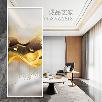 Art glass customized tempered new screen living room entrance frosted transparent painted double-sided new modern light luxury
