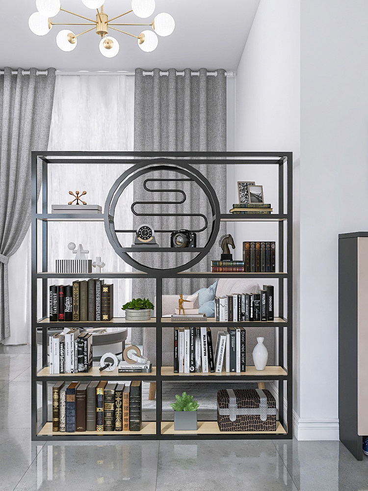 Iron Art Floor Partition Shelve shelf Living room Screen Customized multilayer storage office Xuanguan Shelf exhibition shelf