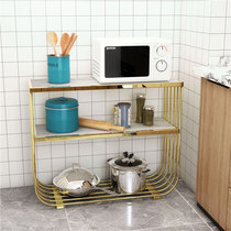 Stainless steel marble rock board kitchen shelf multi-layer floor ceiling household microwave oven oven sideboard storage rack