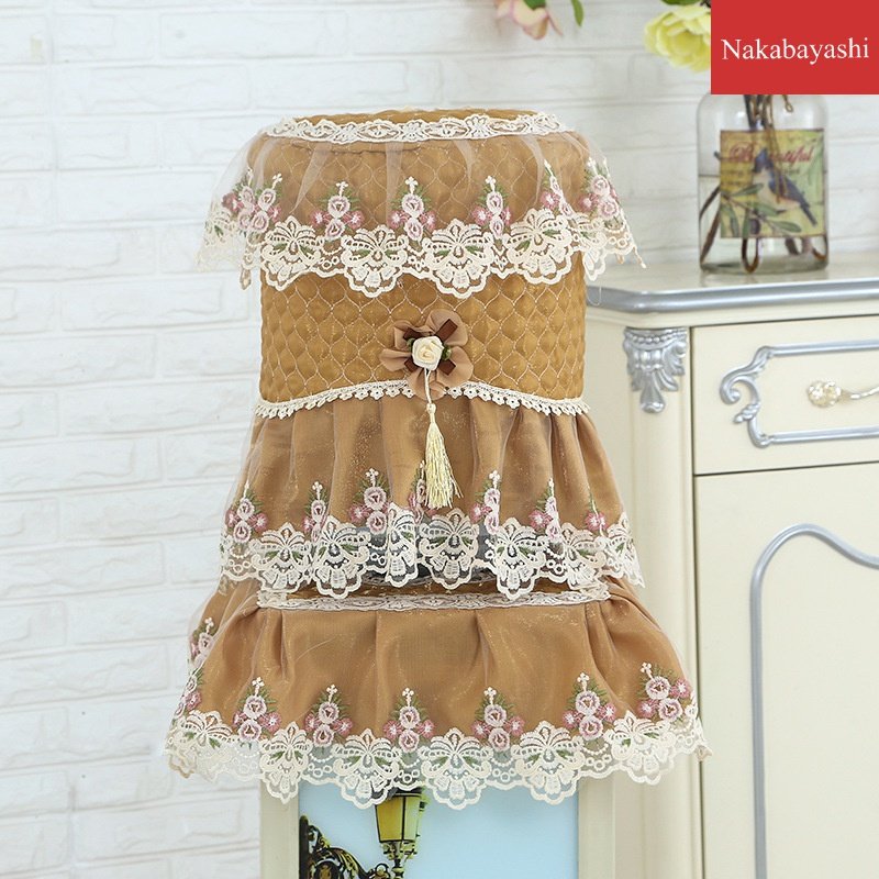 Water dispenser cover dust cover European-style fabric water dispenser sleeve mineral water lace bucket cover two-piece set