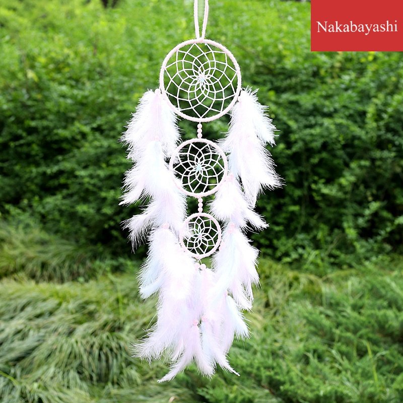 Handmade girl's heart style dream network pastel story feather hanging wind chime gift to girlfriend holiday gift