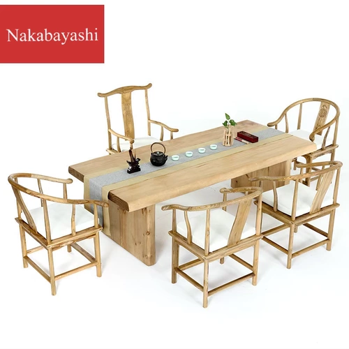 Новый чайный столик и стул в китайском стиле, комбинация офисного приема, чайный столик из цельного дерева, журнальный столик, антикварный чайный столик для приемной