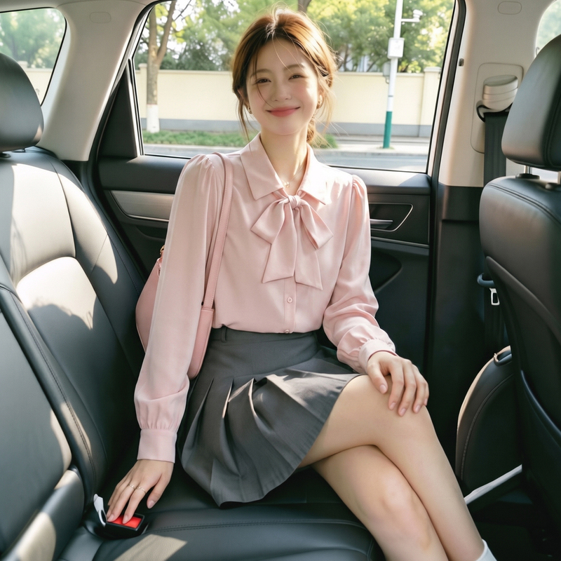 French-Style Gentle Bow-Tie Shirt for Women, Autumn Workwear, Professional Elegant Long-Sleeve Pink Shirt, Inner Layer Top