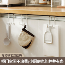 Cabinet door double hook-free nail-free punch-free wrought iron home kitchen back-type shelf toilet simple
