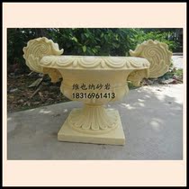 Sandstone flower pot City garden landscape bonsai flower pot Outdoor hotel villa decoration materials European flower pot