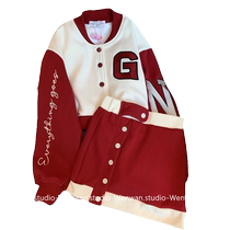 Ask for the evening of the red Spring Festival Dress Suit Women Early Spring 2024 New Little Subsports Casual Two Sets of Ocean Qi