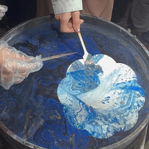 Intangible cultural heritage lacquer fan handmade DIY production materials package folding fan floating paint pigment special ancient country style group building warm-up venue
