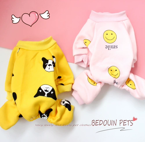 Одежда для домашних собак зимой тепло лучше, чем панда маленькая и средняя плюшевая плюшка с четырьмя шестернами плюс бархатная одежда весна и осень