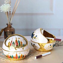 Ostyle retro metal material zinc alloy spherical with cover bedroom cute ashtrays The home windproof smoke flushed