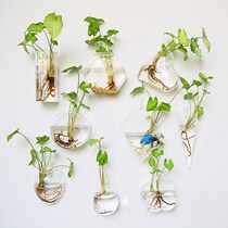 Creative Wall Glass Vases Wall-mounted Fish Tank Suspended Hydroponic Vases Living Room Wall Decorations