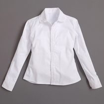 Girls spring white shirt Children cotton white shirt Long sleeve Western style spring and autumn section big child primary school white school uniform