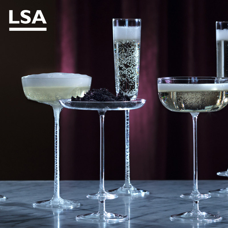 LSA pure handmade champagne glass wine glass goblet pair cup wedding banquet ins style creative gift box