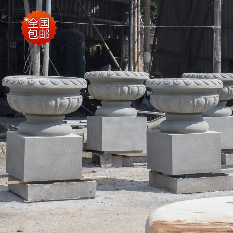 FRP large diameter flower basin European outdoor park villa park hotel park landing round rock flower forum