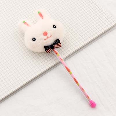 White RabbitHand account Decompression pen Net red pen student fashion Plush girl pen lovely pen Girlish heart 。 girl soft lovely
