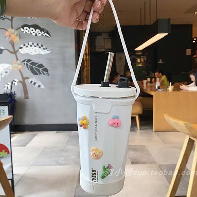 Coffee cup handle, cup sleeve, milk tea cup with eco-friendly, cute and creative cup bag, silicone beverage cup, portable cup handle