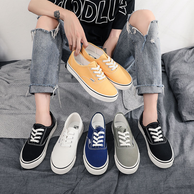 2022 men's shoes Korean version trendy low help students board shoe ulzzang 100 hitch couple sails cloth shoes casual boomer shoes