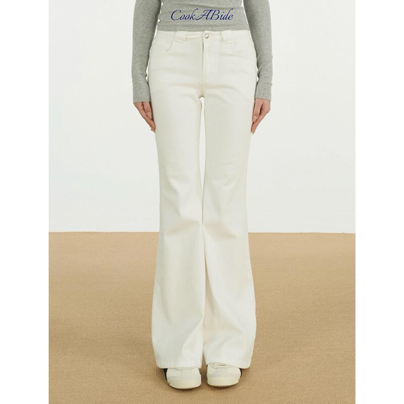 Cookabide Long-Legged Mid-Low Waist Retro Cigarette-Flared Jeans
