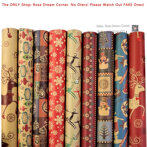 Рождество Kract Gift Cracing Paper Diy упаковочная рулона декор