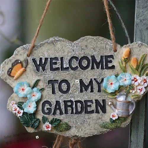 Добро пожаловать в сад сад дверь дверь подвесной подвесной открытый декор