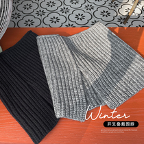 Childrens winter warm knitted scarf for boys and girls slit shawl fake high collar neck guard pullover solid color scarf trendy